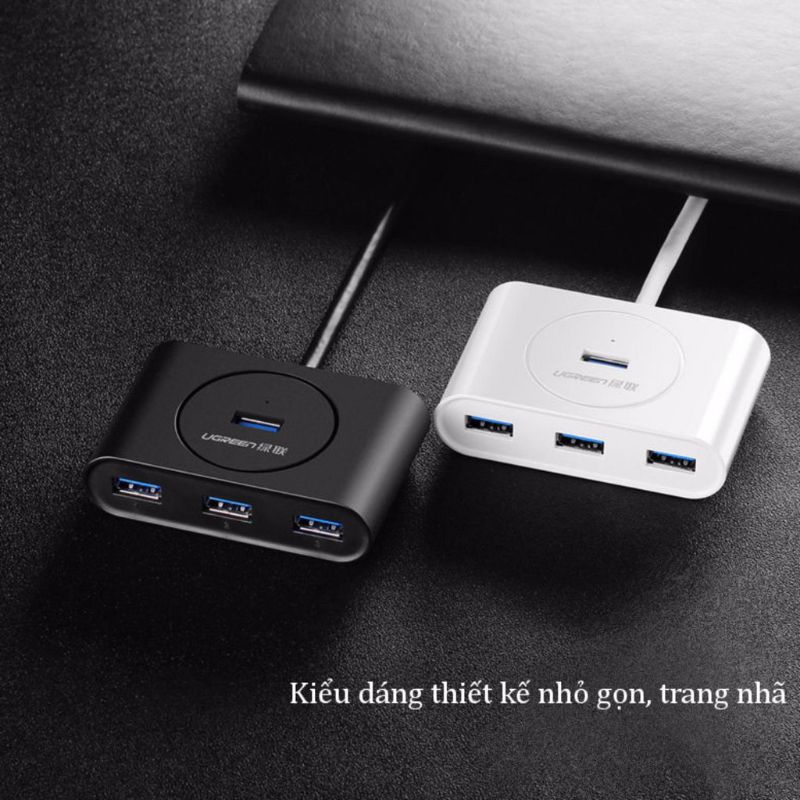 Hub bộ chia 4 cổng USB 3.0 tốc độ 5Gbps Ugreen CR113 - Hàng Chính Hãng