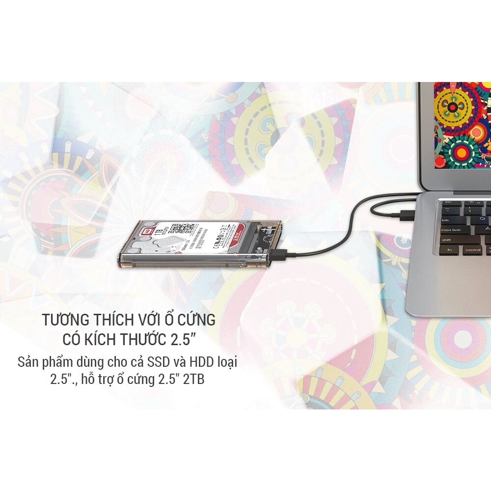 Hộp Đựng Ổ Cứng Di Động HDD Box 2.5&quot; ORICO 2139U3 USB3.0 Nhựa Trong Suốt