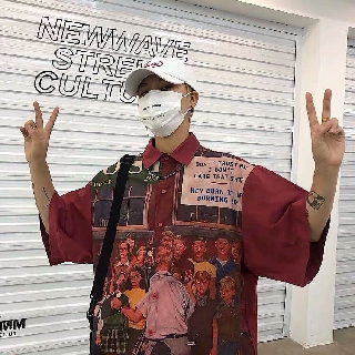 (A100) Sơ mi họa tiết retro style Hồng Kông