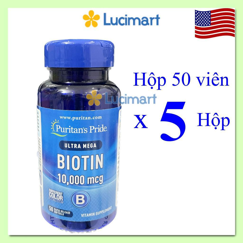 Viên uống Biotin 10000mcg hỗ trợ da, móng, tóc Puritan’s Pride [Mẫu Mới Hàng Mỹ]