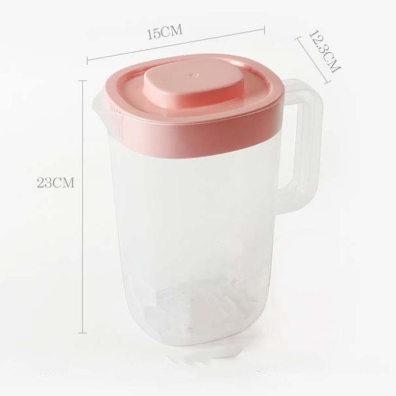 Bình nhựa đựng nước uống ZB 3502 kèm 4 cốc 2000ml,Bình đựng nước nhựa gia đình có tay cầm cao cấp