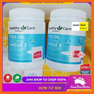 Viên uống dầu cá tự nhiên fish oil healthy care omega-3 1000mg 400 viên của úc mẫu mới nhất 2023