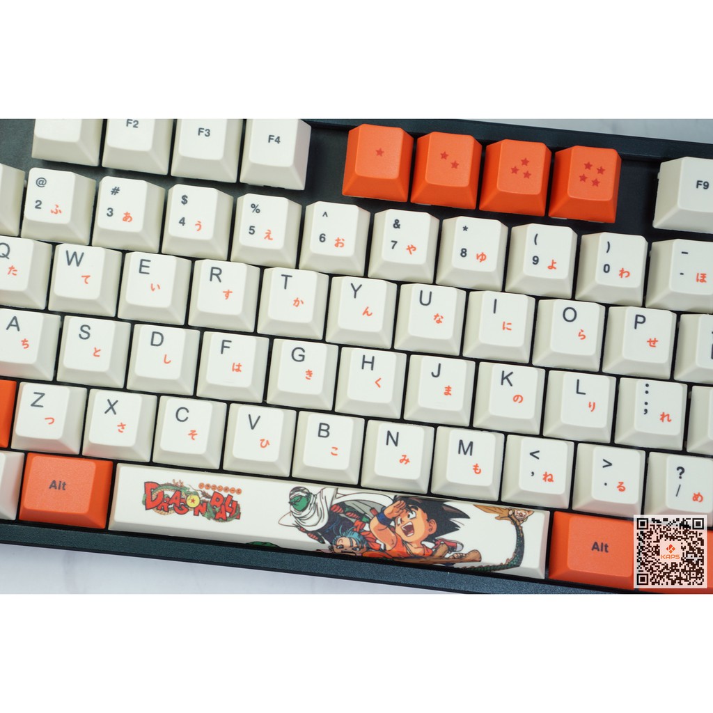 Keycap Dragon Ball Songoku - profile Cherry - keycap PBT - Dyesub- 127 nút cho bàn phím cơ Filco, Leopold, IKBC, Edra