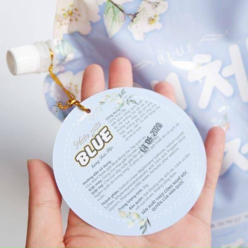 Nước giặt BLUE dạng túi hương thảo mộc hàn quốc 2kg