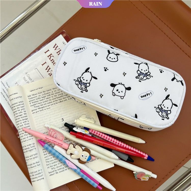 Túi Đựng Bút Dạng Lưới Có Khóa Kéo Họa Tiết Hoạt Hình Sanrio Cinnamoroll Kirby Pochacco Dễ Thương