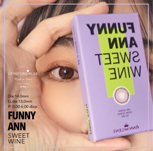 Kính áp tròng FUNNY ANN - Sweet Winee (Màu rượuu vanng) (Hsd 1 tháng)