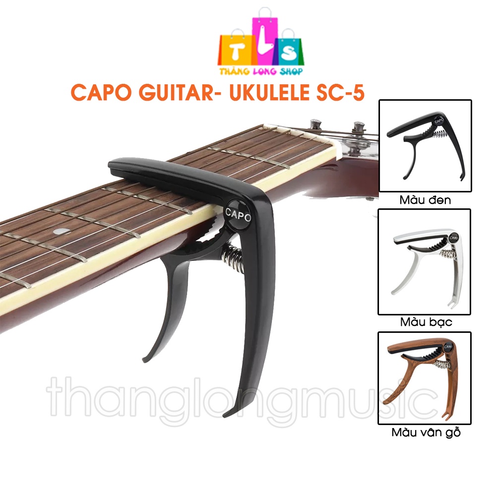 Capo Đàn Guitar 2 Chức Năng Kim Loại Nhiều Màu Cao Cấp SC-5 (Dùng cho đàn guitar acoustic, guitar Bas và Ukulele))
