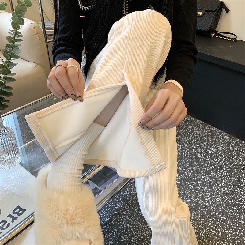 Quần lưng cao xẻ tà thời trang thu đông 2021 dành cho nữ