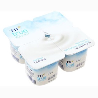 Sữa Chua Ăn TH True Milk Có Đường - Vỉ 4 Hộp X 100g ( giá trừ Km)