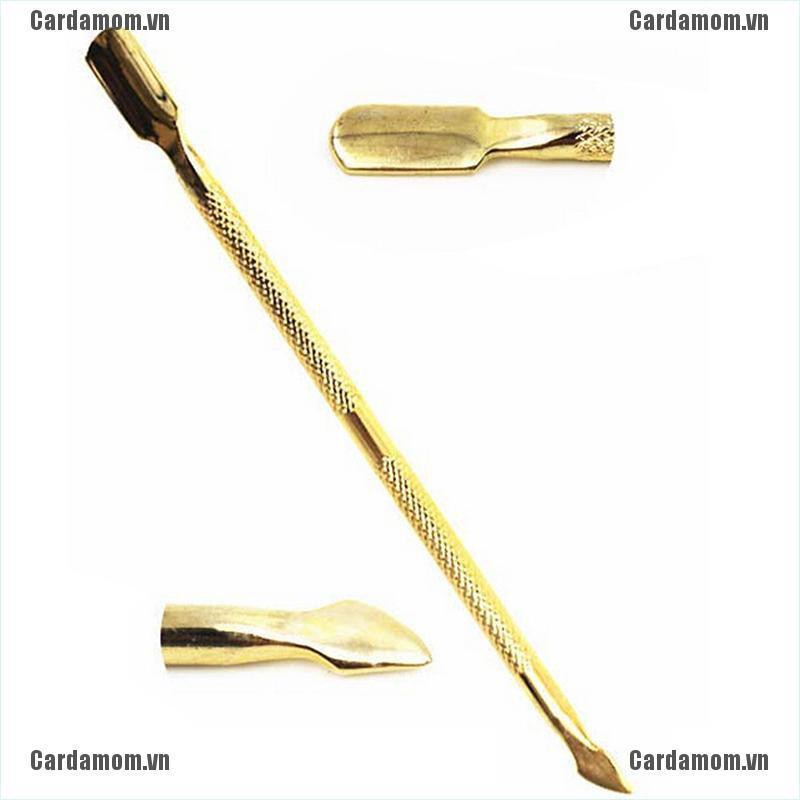 {carda} Gold Color Nail Art Stainless Steel Cuticle Pusher Remover Trimmer Manicure{LJ}