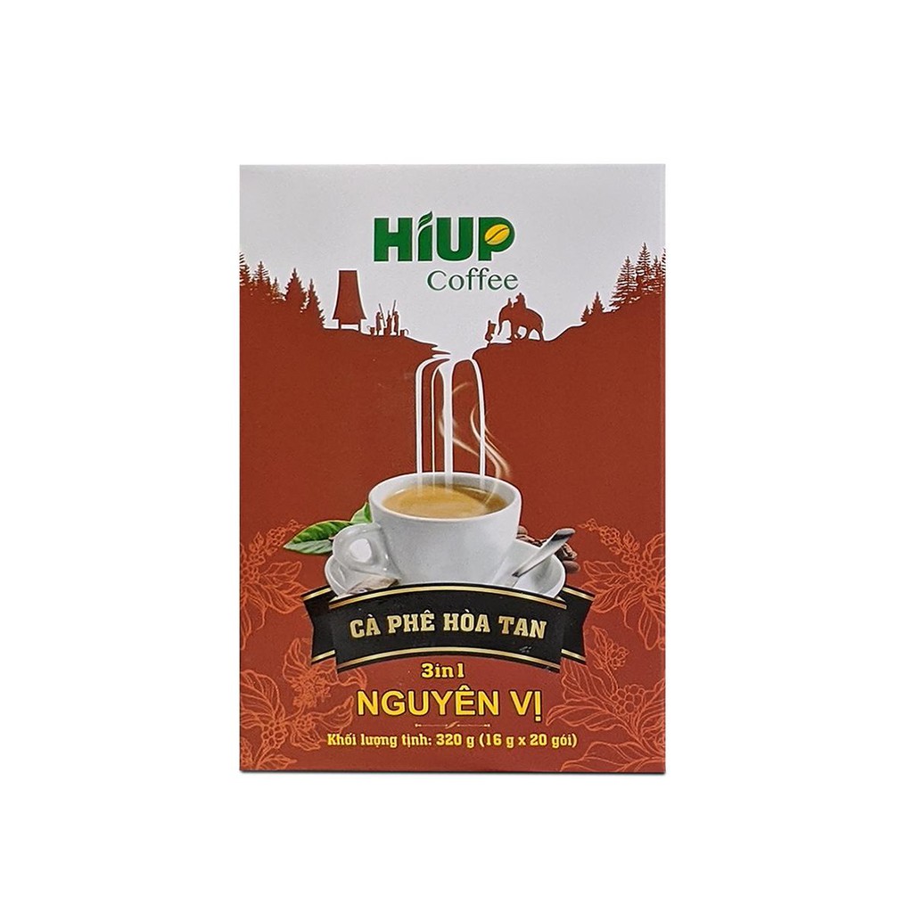 Cà Phê Hòa Tan 3in1 Nguyên Vị (20 gói x 16gr) - HIUP Coffee