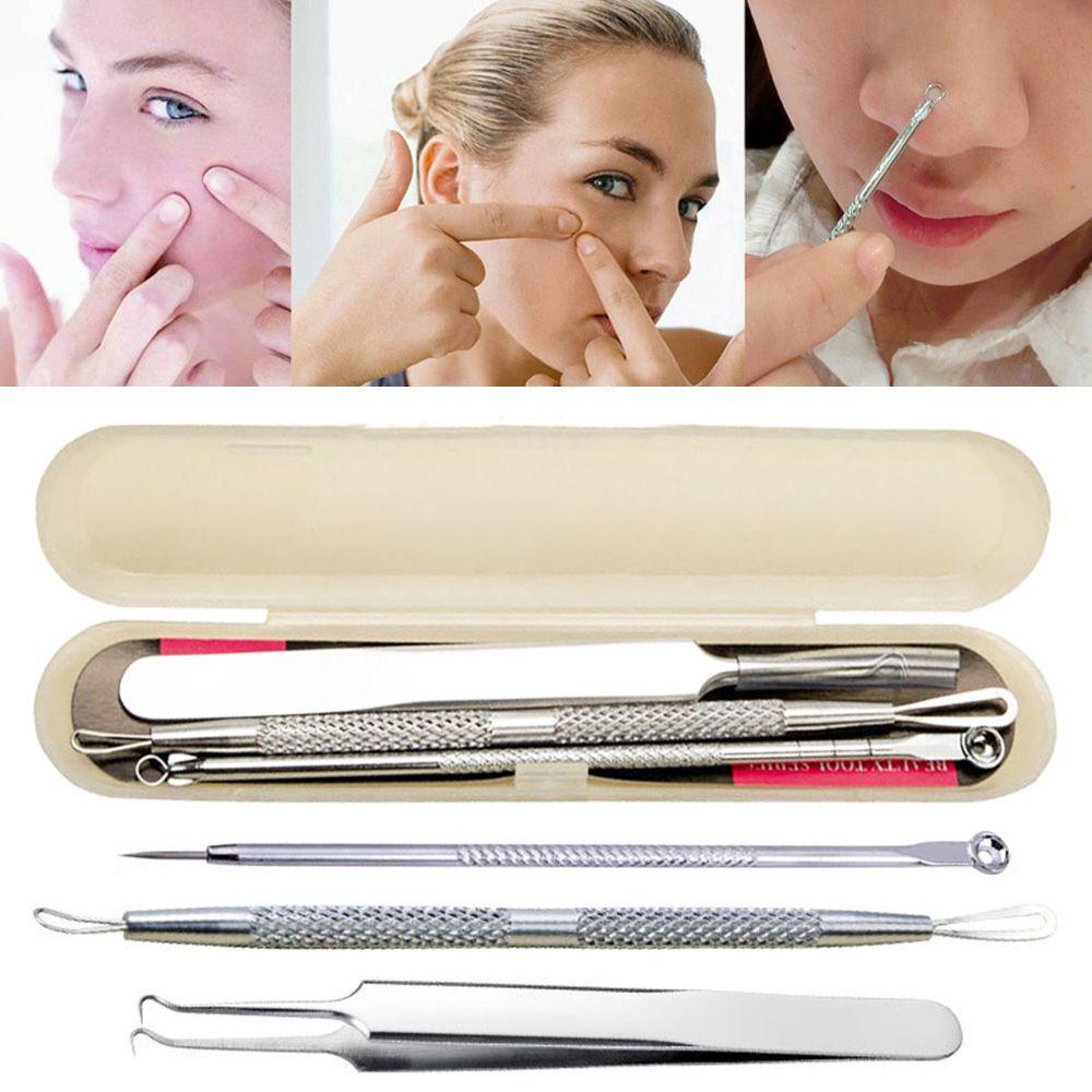 Bộ Dụng Cụ Hỗ Trợ Giảm Mụn Bằng Thép Không Gỉ Chuyên Nghiệp