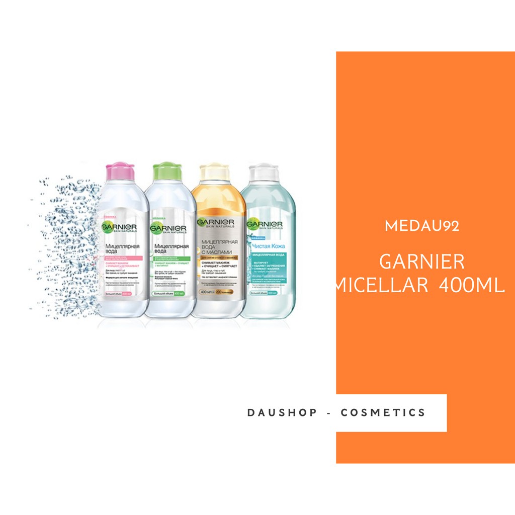 (400ml) Nuớc Tẩy Trang Micellar Cleansing Water Garnier (Nga)