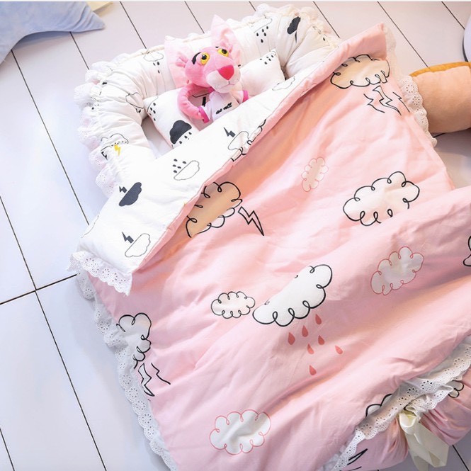 Nôi vải cho bé tặng kèm chăn gối, nôi vải MỊN KIDS cho bé nằm chung giường bố mẹ
