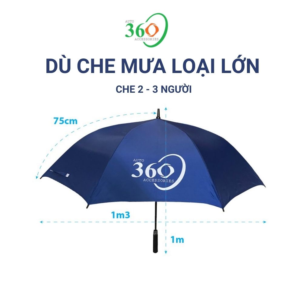 Dù che mưa dù che nắng 360 cầm tay loại lớn che 2-3 người khung kèo Poly không rỉ sét
