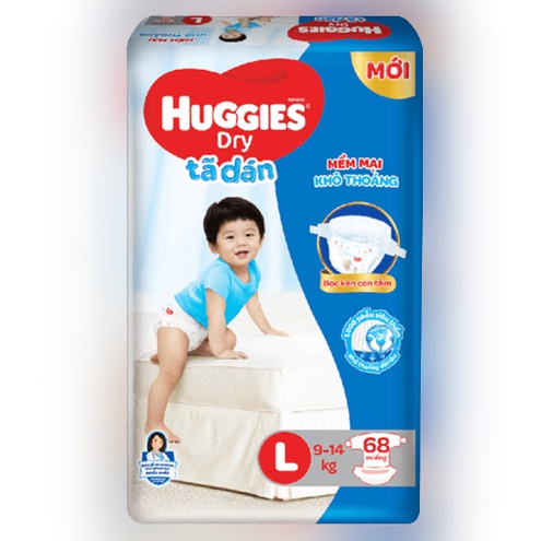 Tã dán Huggies M76/L68/XL62/XXL56