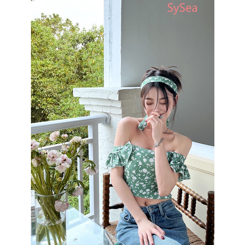 Áo Croptop Họa Tiết Hoa Thời Trang Mùa Hè Pháp Cho Nữ