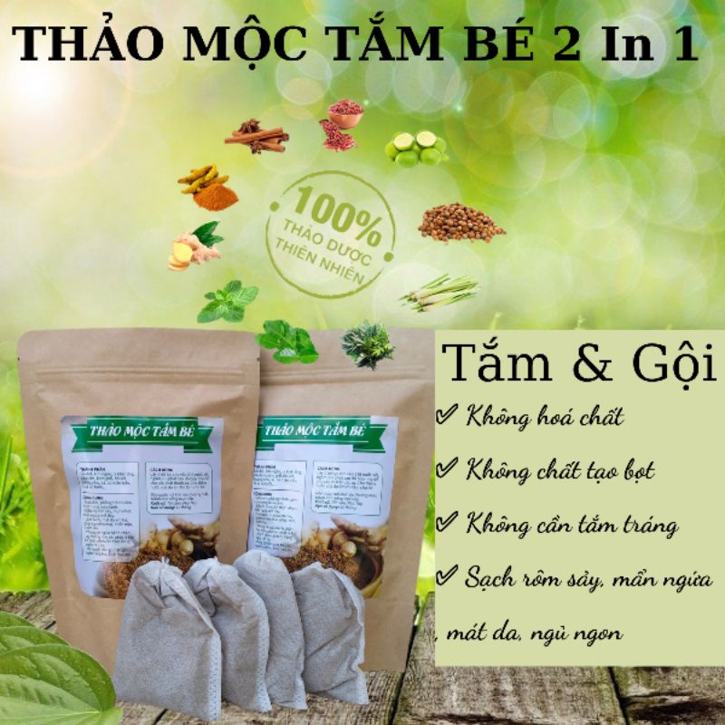 Túi lọc tắm bé thảo mộc handmade (sạch rôm sảy, mẩn ngứa, mát da)