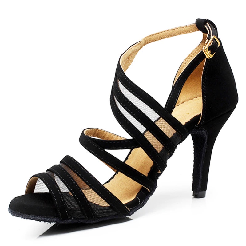 Giày khiêu vũ phối lưới đế da mềm rất cao cấp