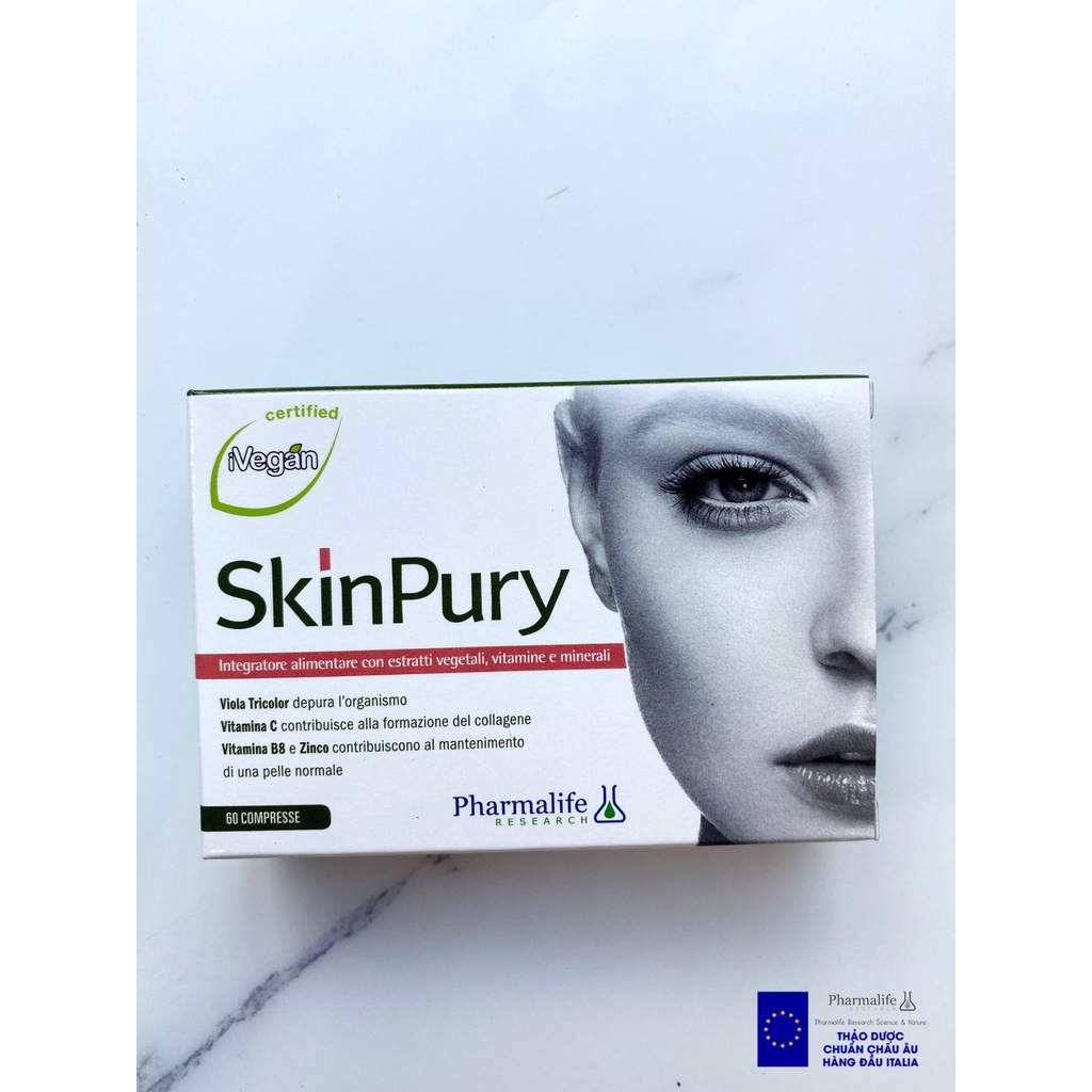Viên uống giảm mụn thải độc Skin Pury giúp detox da thúc đẩy sản sinh collagen làm đẹp da