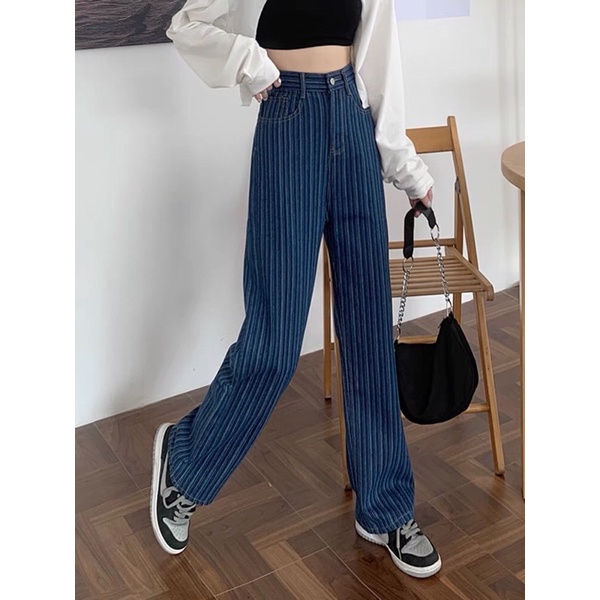 QUẦN JEANS SỌC HACK CHÂN