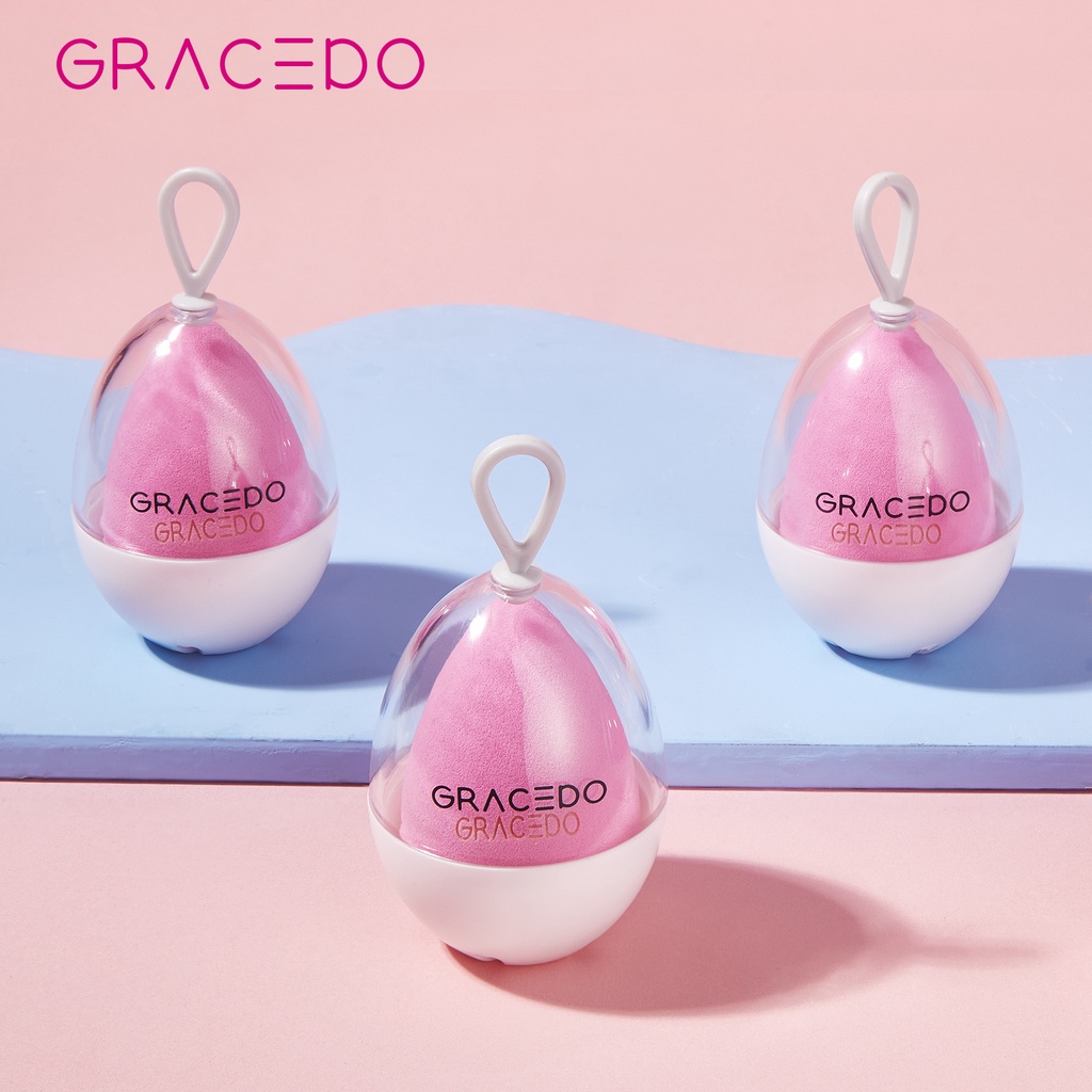 GRACEDO 1 Mút Trang Điểm Siêu Mềm Hình Trứng Kèm Hộp Đựng