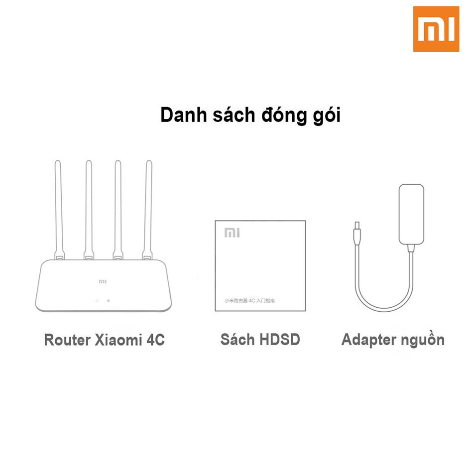 Bộ phát Wifi Xiaomi Router 4C RAM 64MB, 4 Ăng-ten, 300Mbps | BigBuy360 - bigbuy360.vn