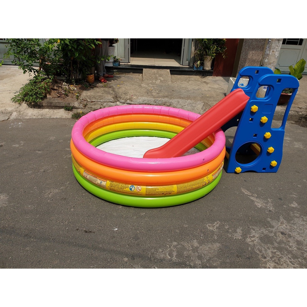 Bể bơi phao cho bé chính hãng INTEX cầu vồng 4 tầng 1m68 - 56441