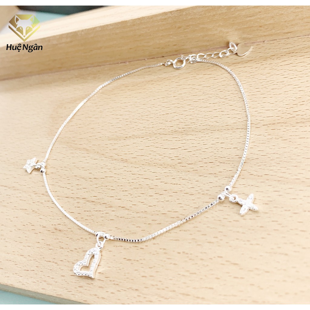 Lắc chân bạc Ý 925 Huệ Ngân - Heart and Star RYBJ50111
