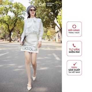 Chân váy ngắn thêu ht cchat