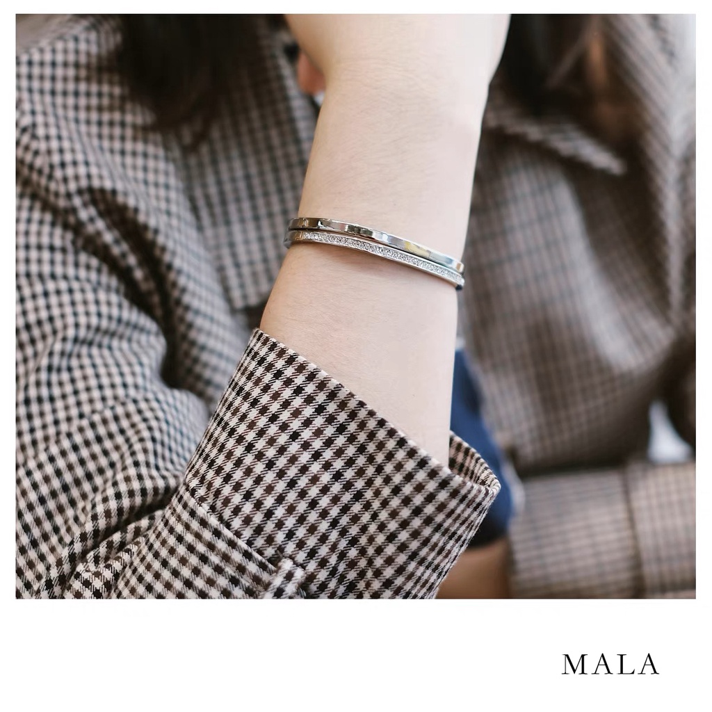 Vòng Tay MAYEBE LAVEND thép không gỉ đính đá nhân tạo phong cách Hàn Quốc cho nữ