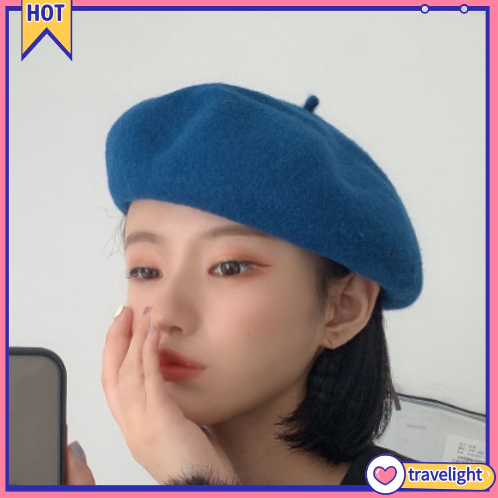 Mũ Beret Lông Cừu Giả Phong Cách Pháp Cổ Điển Thời Trang Mùa Đông
