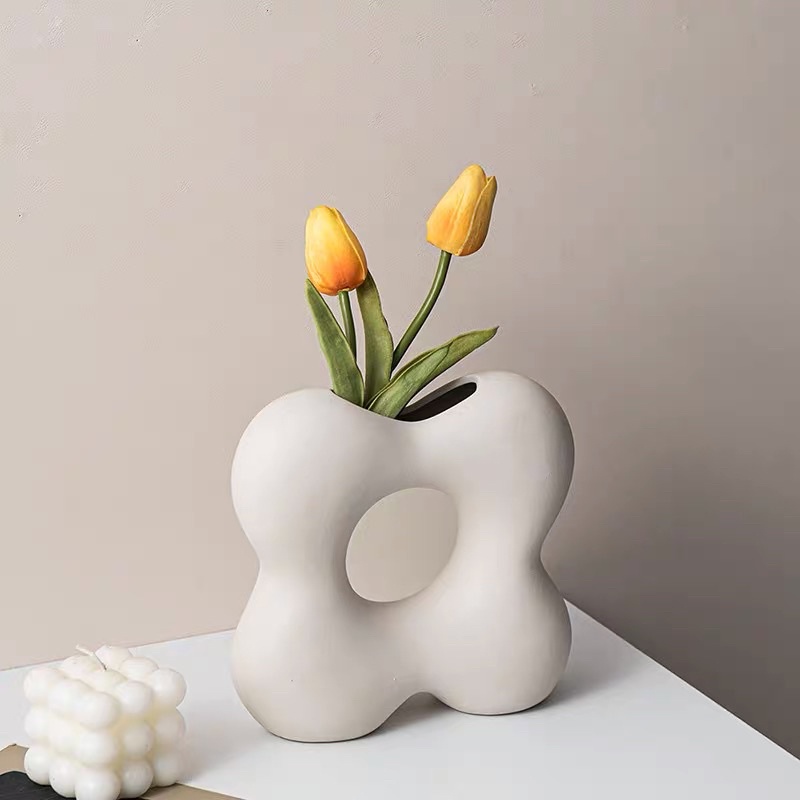 Bình gốm nghệ thuật, bình hoa trang trí kệ phong cách Hàn Quốc