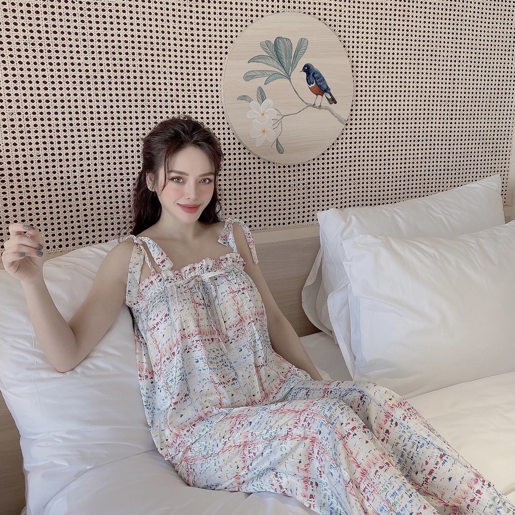 Đồ ngủ nữ chất vải lụa cao cấp, bộ ngủ lụa latin siêu cấp mặc nhà mát lịm, đồ ngủ, bộ mặc nhà, bộ ngủ 2 dây | BigBuy360 - bigbuy360.vn