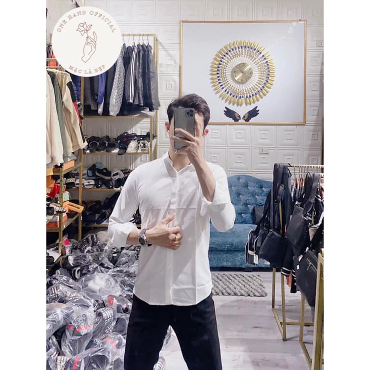Áo sơ mi lụa nến 1HAND nam trắng dài tay vải lụa lịch lãm sang trọng - Mã SMN | BigBuy360 - bigbuy360.vn