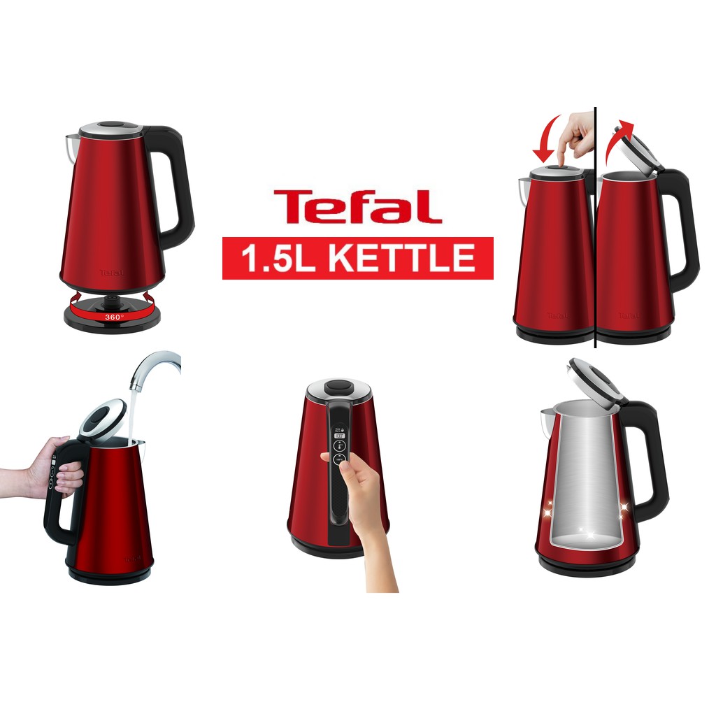 Ấm đun nước siêu tốc 2 lớp Inox 304 giữ nhiệt Tefal KI820565 dung tích 1500ml bảo hành 24 tháng