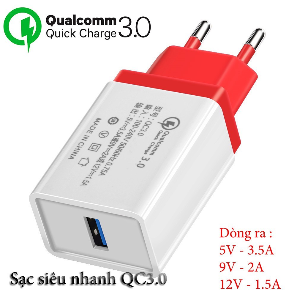 Củ sạc sạc nhanh Qualcomm Quickcharge 3.0