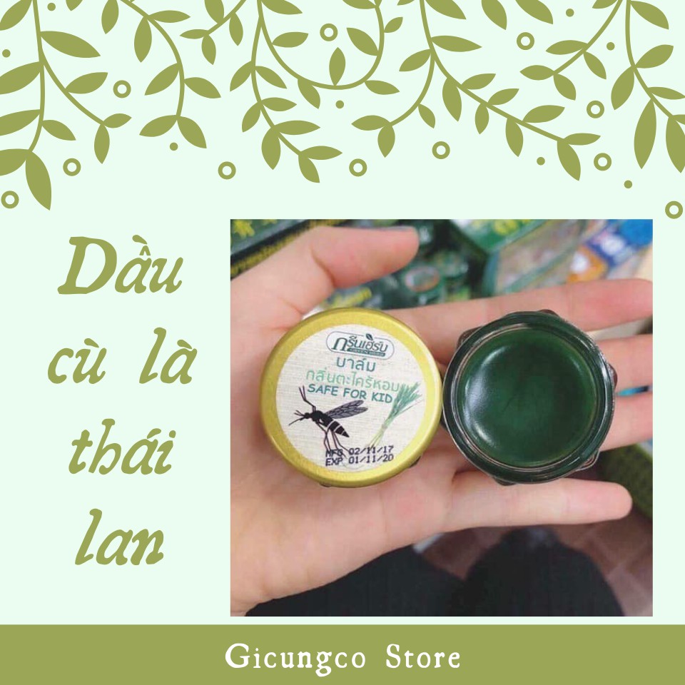 Dầu Cù Là Thơm Thảo Dược Green Herb Balm Thái Lan 20gr Trị Muỗi đốt