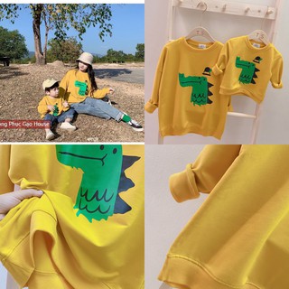 ÁO ĐÔI MẸ VÀ BÉ IN HÌNH CÁ SẤU VÀNG ĐÁNG YÊU