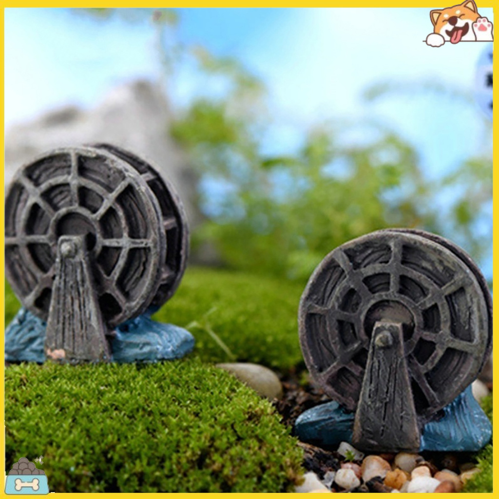 Bộ 2 bánh xe nước mini trang trí hồ cá xinh xắn