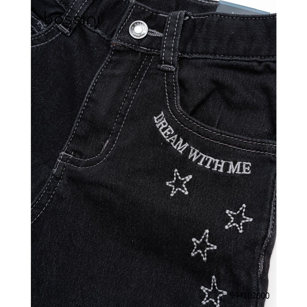 Quần jean bé gái kiểu jogger họa tiết ngôi sao Bossini 944102000