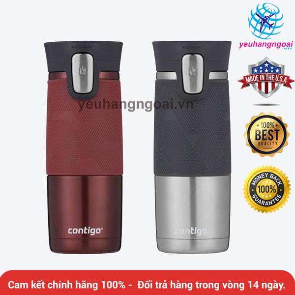 Bình Giữ Nhiệt Nóng Lạnh Contigo AUTOSEAL 473ml Mỹ. (Còn màu xám).