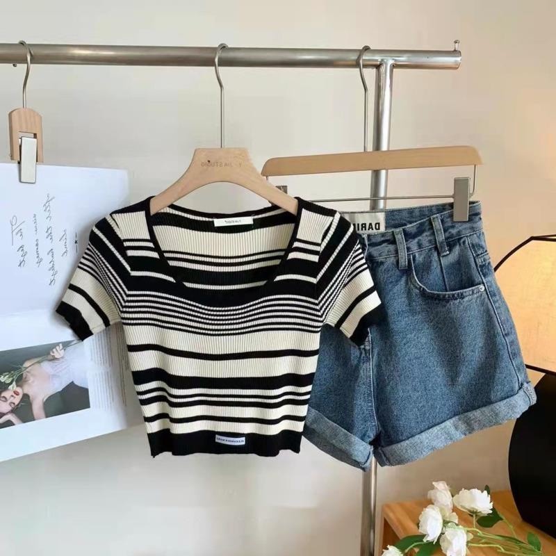 Áo Dệt Kim Dáng Ôm Thời Trang Mùa Hè Dành Cho Nữ