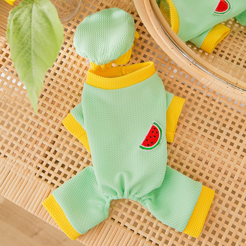 ÁO CHÓ MÈO - BỘ NGỦ PIJAMA LEN GÂN 4 CHÂN KÈM MŨ CỰC XINH CHO THÚ CƯNG