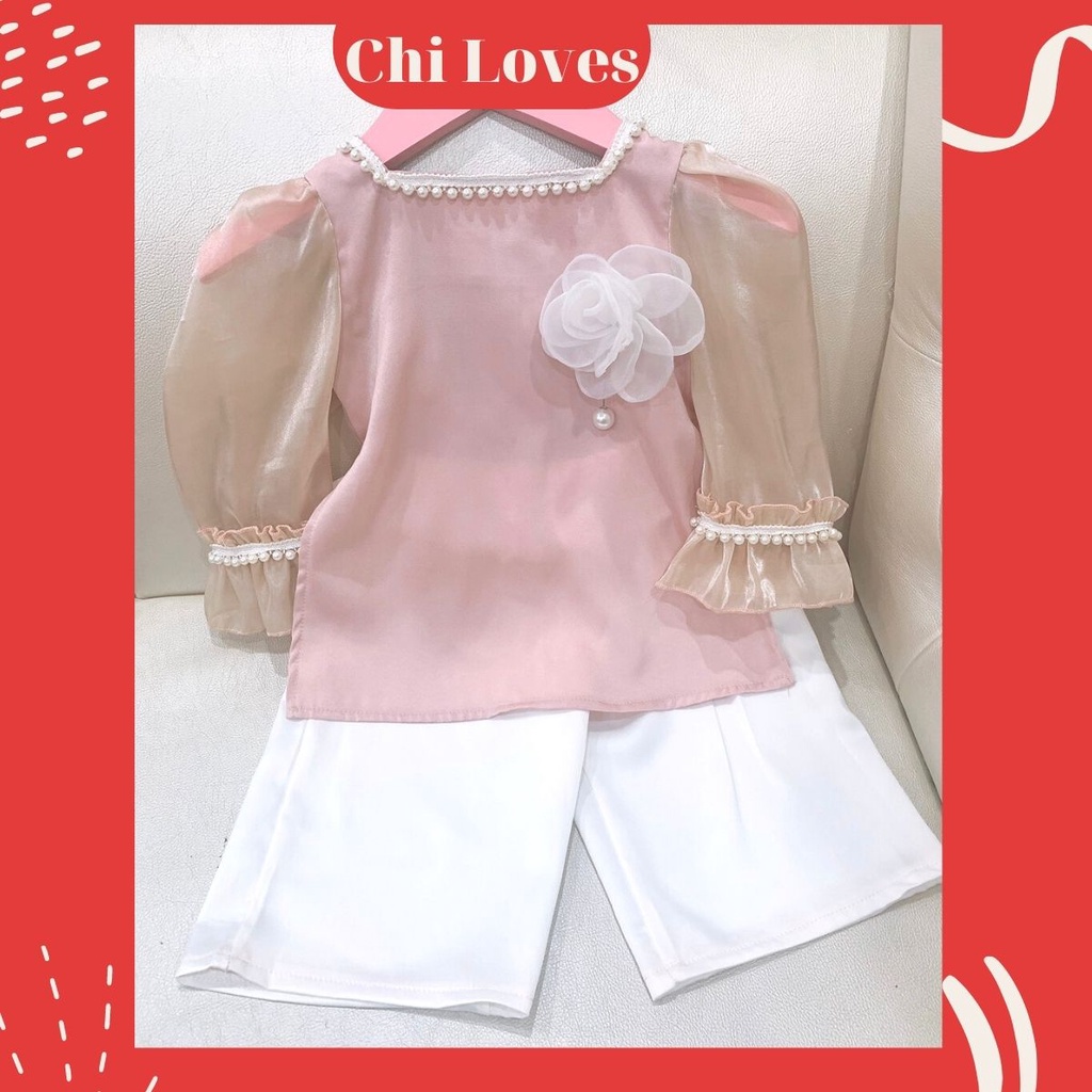 Áo dài cách tân bé gái 0.1.2.3.4.5.6.7.8 tuổi Chi Loves, Váy tết bé gái hàng thiết kế cao cấp 2021 CT4