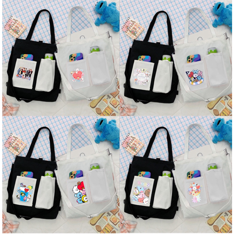 Túi Vải Tote Kiêm Balo blackpink TBL2 bangtan jack itzy got7 mtp sơn tùng army twice wanna one exo