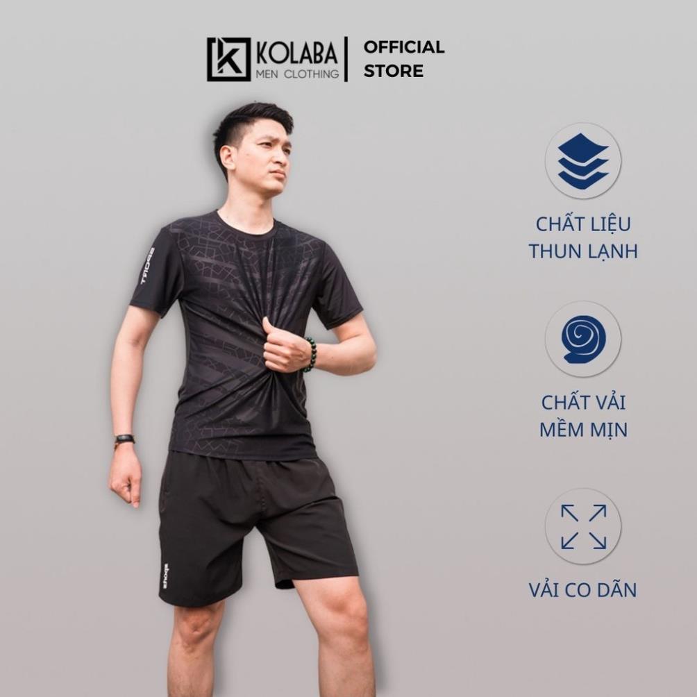 Bộ Thể Thao Nam Chất Thun Lạnh Co Giãn 4 Chiều Dập Vân Cao CấpThoáng Mát Hè 2021 KOLABA BT09 ⚡