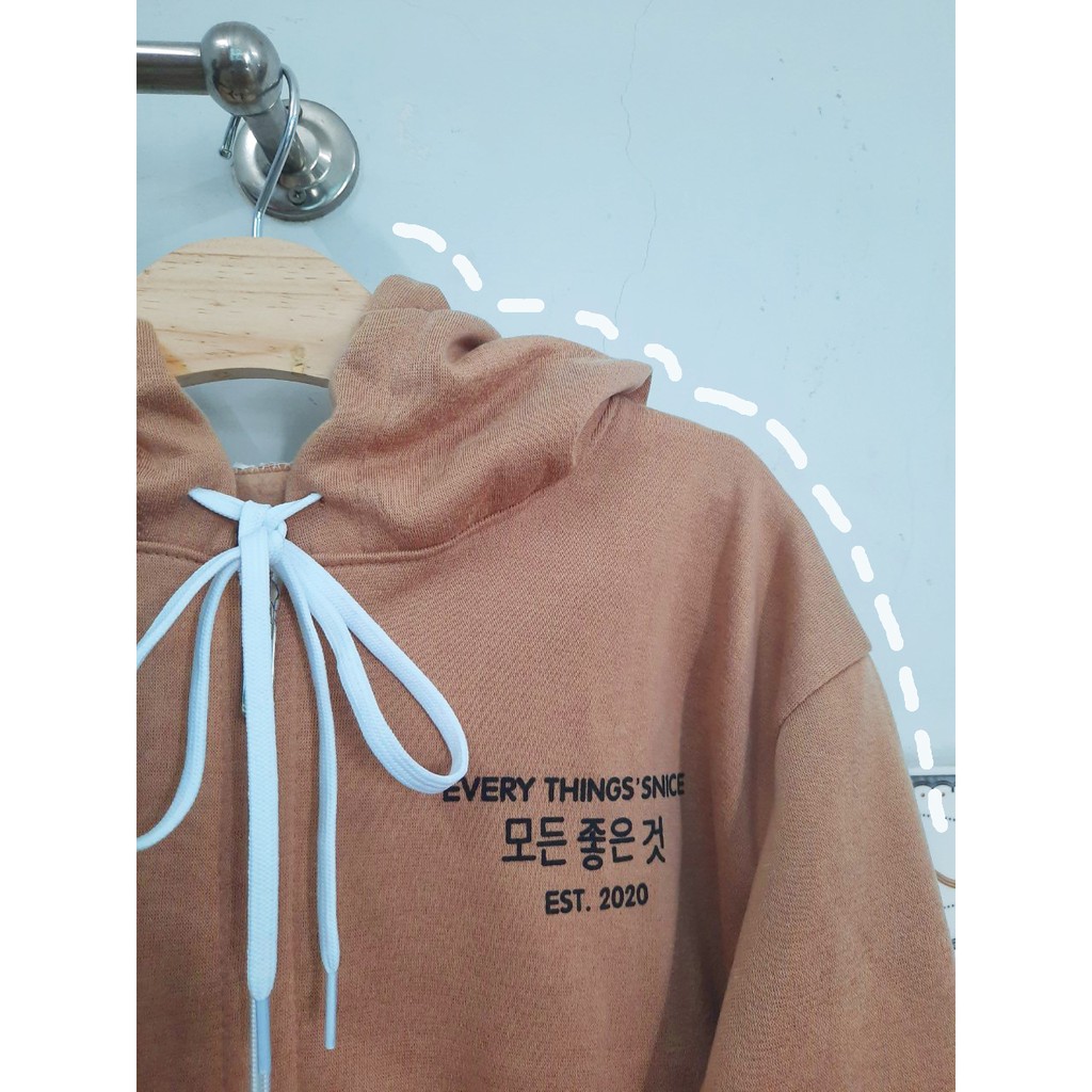 Áo khoác dây kéo nam nữ có nón form rộng ❤️ hoodie  ZIP đẹp ULZZANG style VIVU123STORE   HOD072