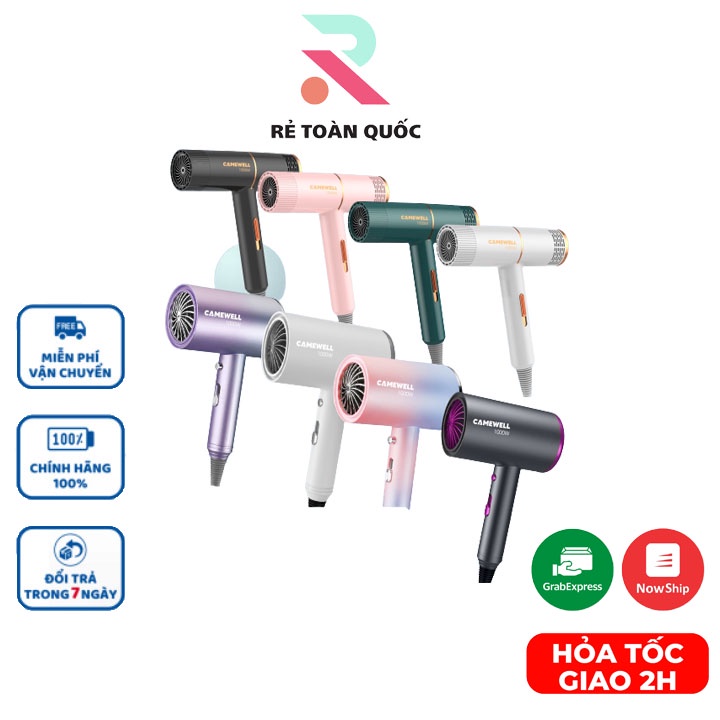 Máy sấy tóc mini CameWell chính hãng tạo kiểu tóc chuyên nghiệp 1000W 2 chiều nóng lạnh