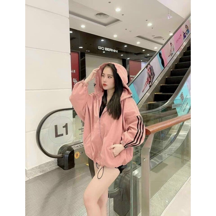 Áo Khoác Da Lộn Nữ 2 Lớp From Cánh Dơi Cực Xinh Phối Kẻ Sọc Tay dây kéo khóa tiện lợi TP [NewUnisex]